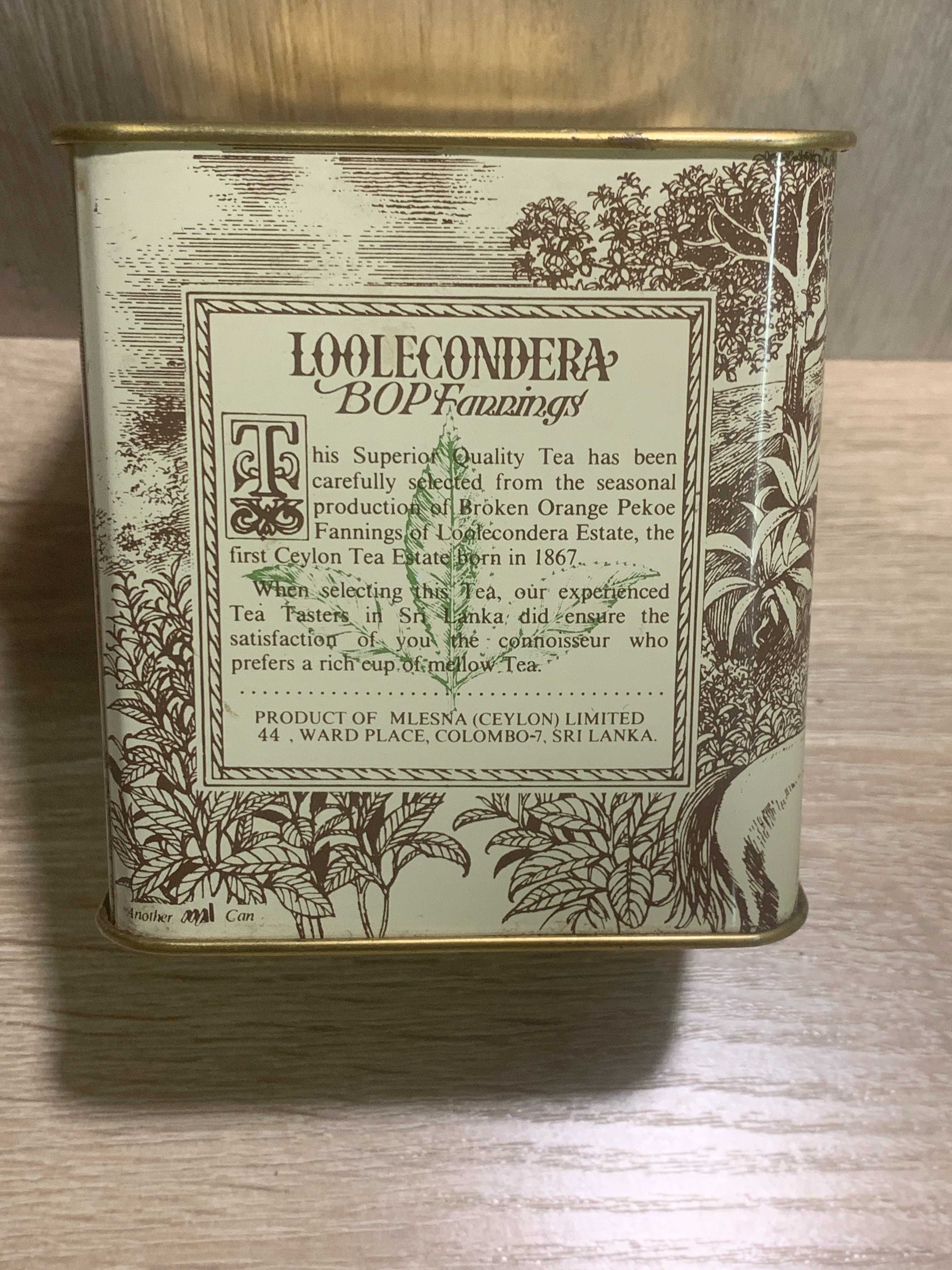 Банка упаковка чай Mlesna Loolecondera Bop Fannings Fine orange pekoe
