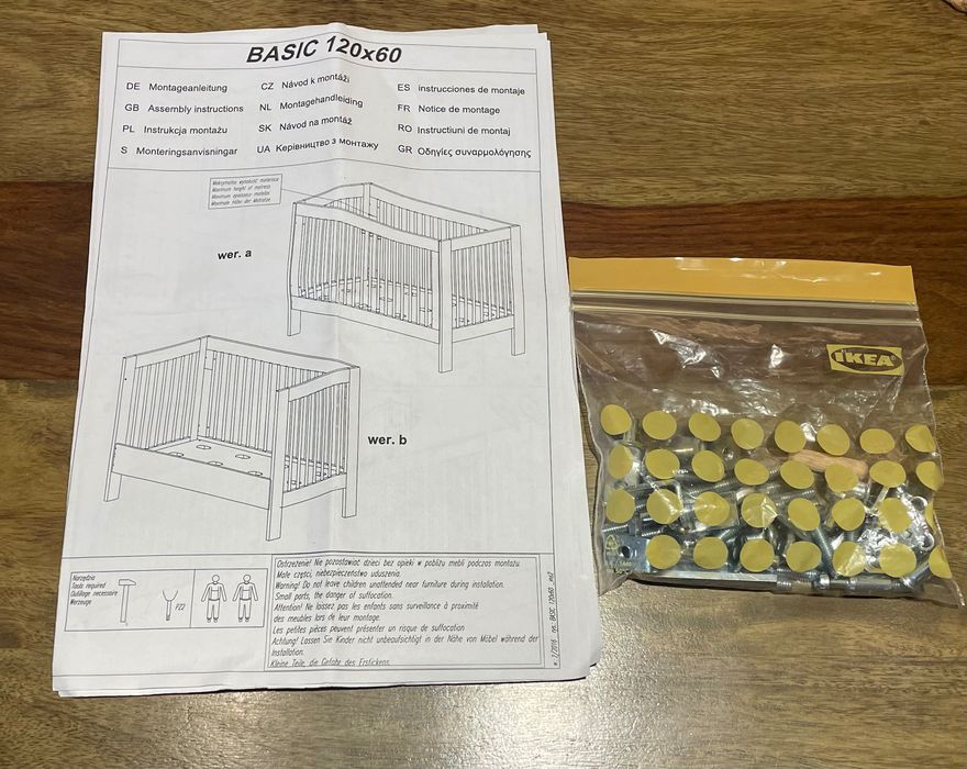 Łóżeczko dziecięce drewniane Pinio Basic 120x60
