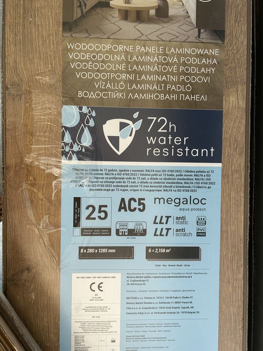 Rezerwacja - Panele 72h wodoodorne laminowane - wzór dąb