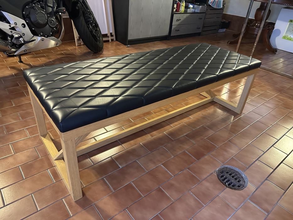 Ława ławka tapicerowana drewno siedzisko premium