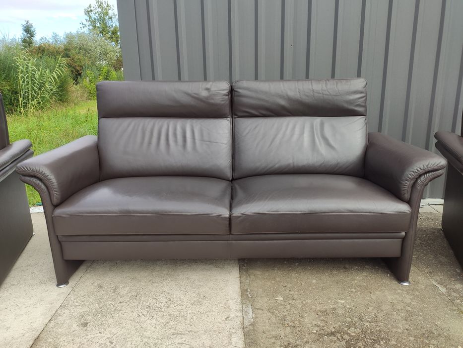 Sofa skórzana 3-osobowa+2 fotele-skóra naturalna! Super stan!Okazja