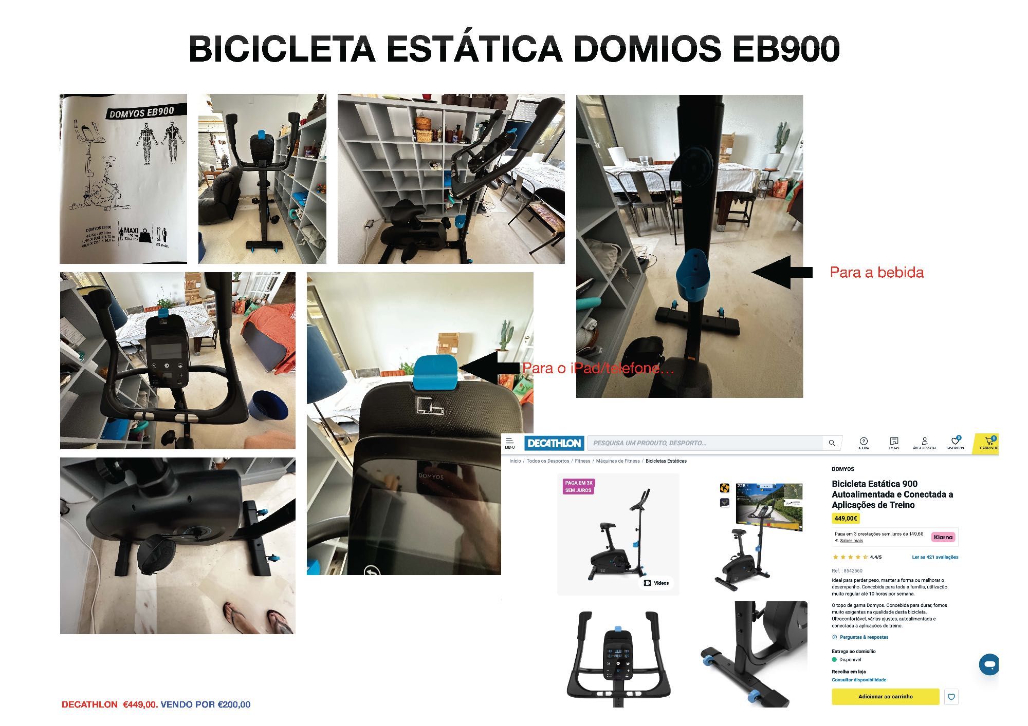 Bicicleta Estática Domios EB900