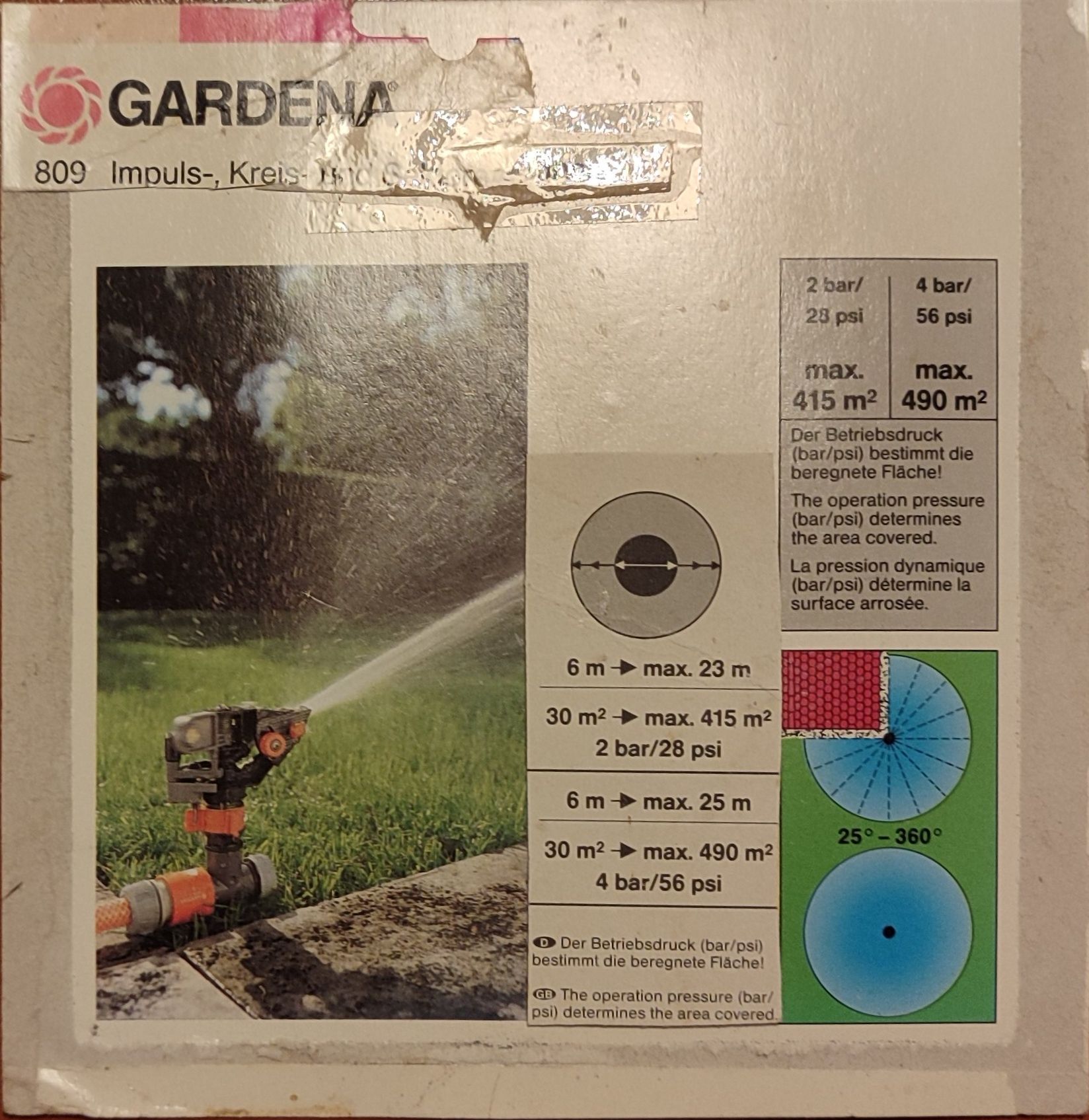Aspersores Gardena de impacto (2 x mod 808 + 1 x mod 809)