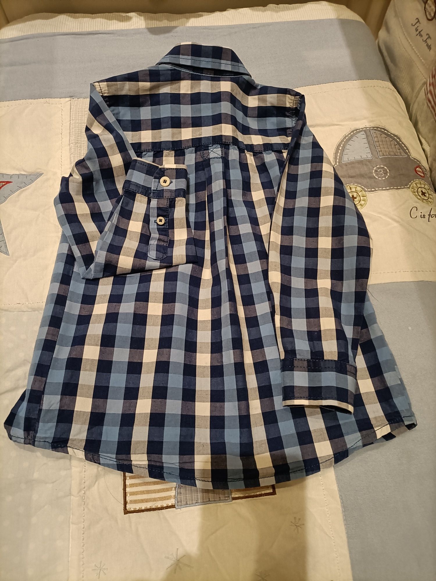 Camisa menino 5-6 anos da Sfera/el corte inglês em xadrez azul