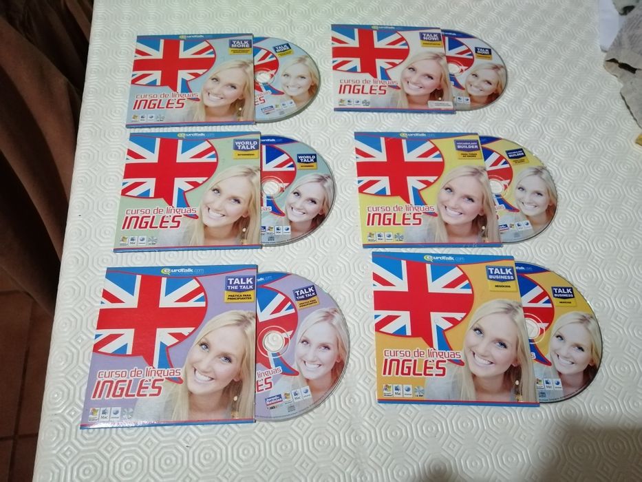 Curso de línguas em livros e CDs
