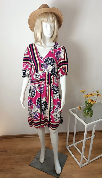 Xl Next sukienka damska letnia przed kolano z viskozy