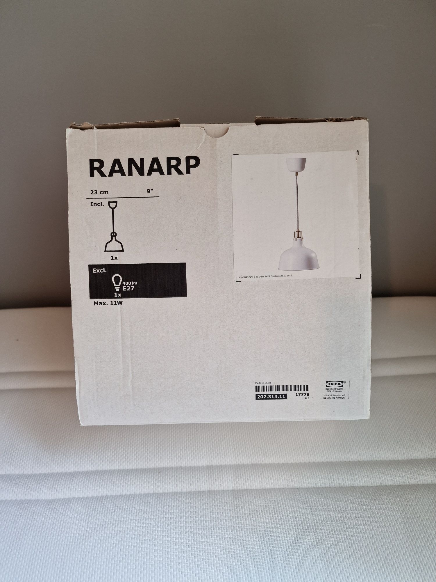 Candeeiro Ranarp IKEA branco 23cm NOVO