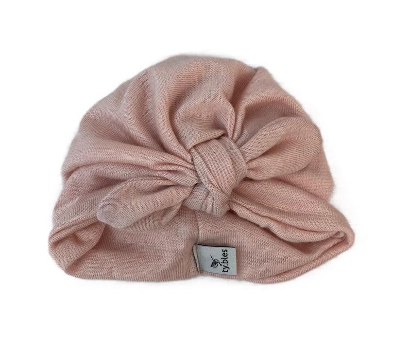 Czapka turban wełniana dwuwarstwowa 100% wełna merino wool