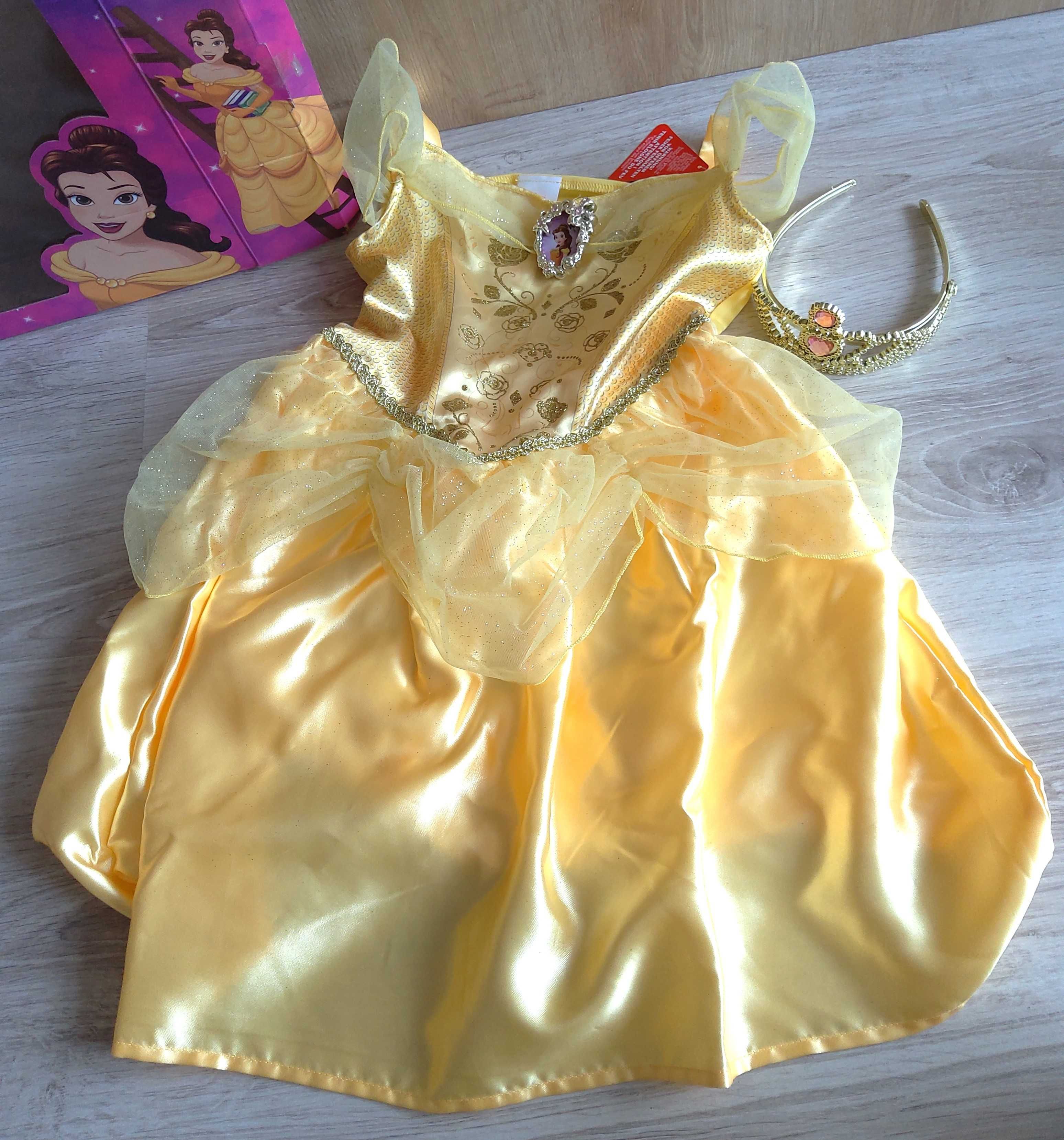 Sukienka strój przebranie księżniczka Bella Disney Princess 5-6 lat