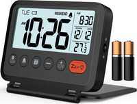 Cyfrowy budzik podróżny LCD data, temperatura,  zegar Alarm