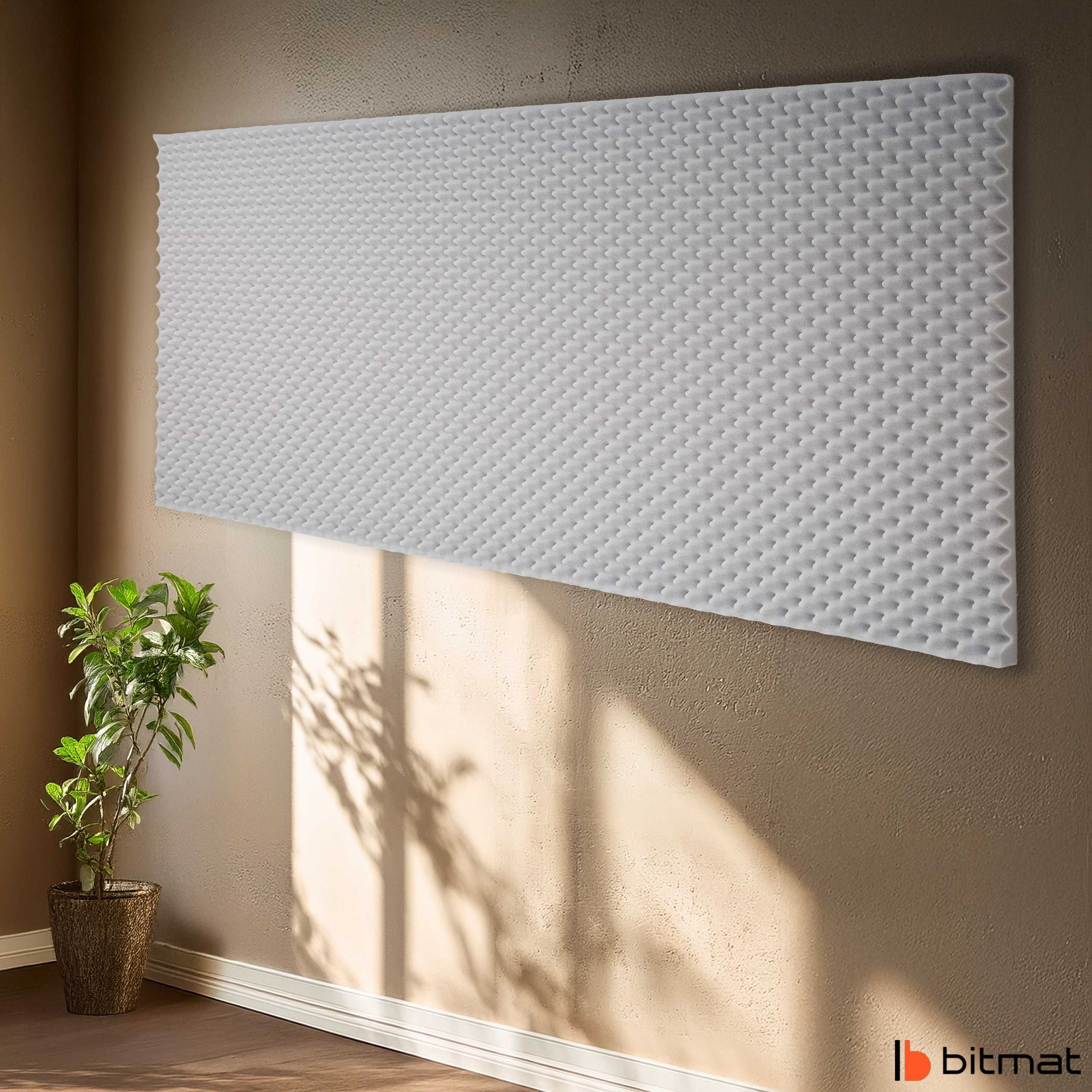 Panel akustyczny ścienny mata wygłuszająca Bitmat jasnoszara fala 4 cm