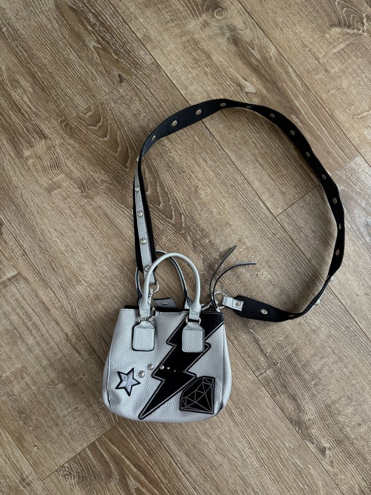 Steve madden srebrna torebka torba przez ramię y2k