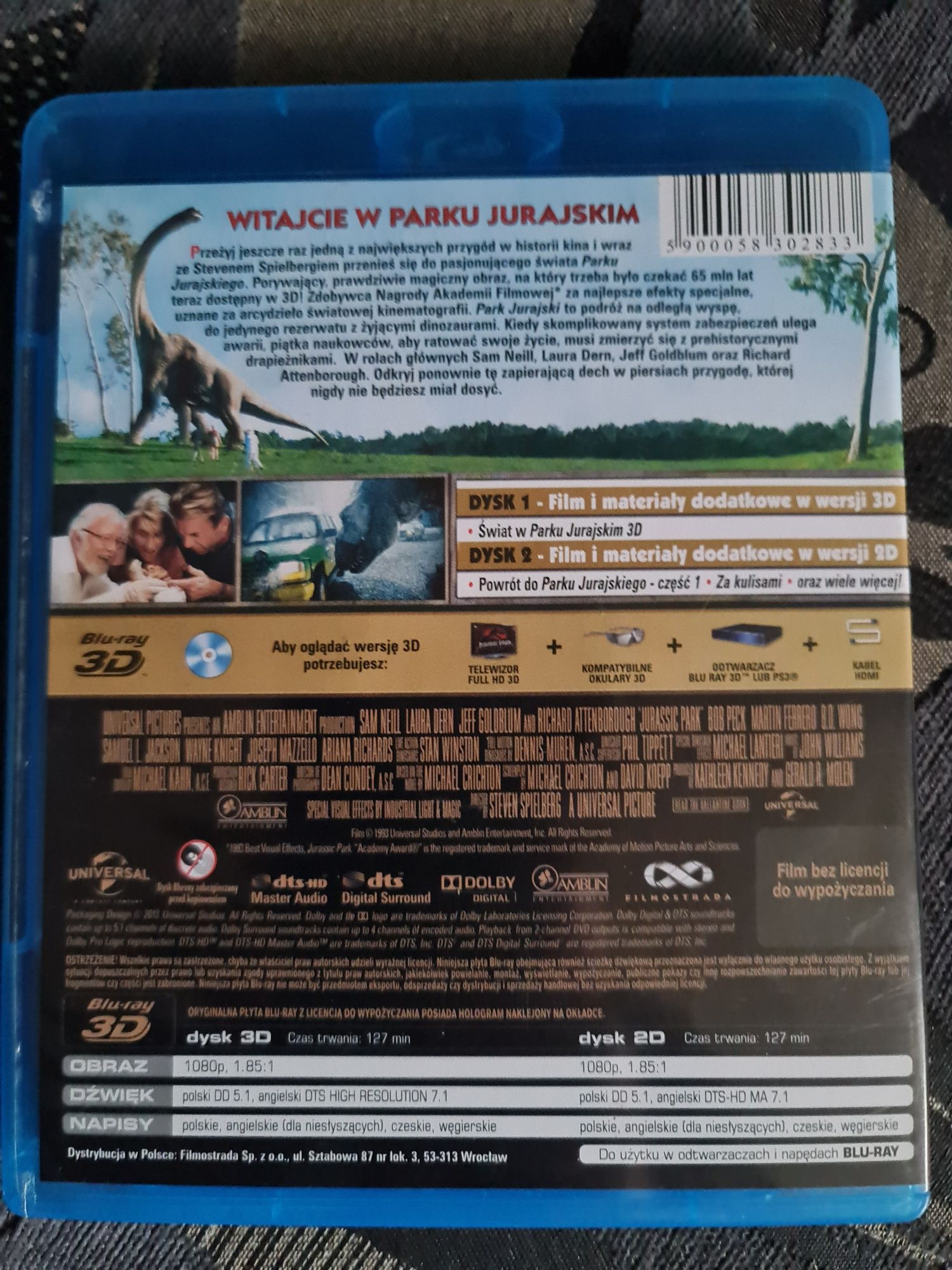 Park Jurajski 3D Blu-ray