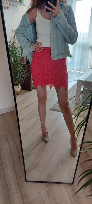 Różowa spódniczka mini ażur New Yorker XS/S