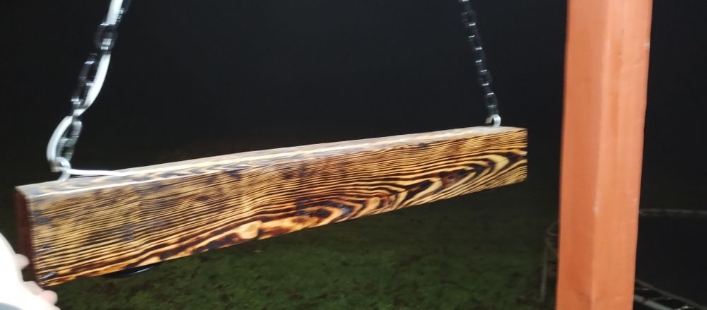 Lampa drewniana w stylu loft