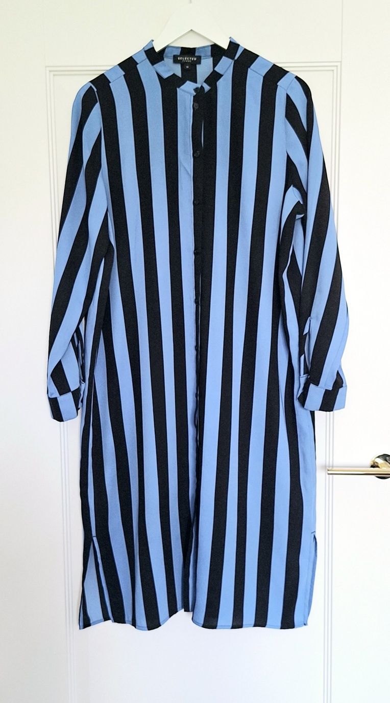 Sukienka midi koszulowa 40 L paski pants Selected femme luźna na guzik