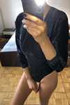 H&M welurowe body Xs koronka przy rekawach