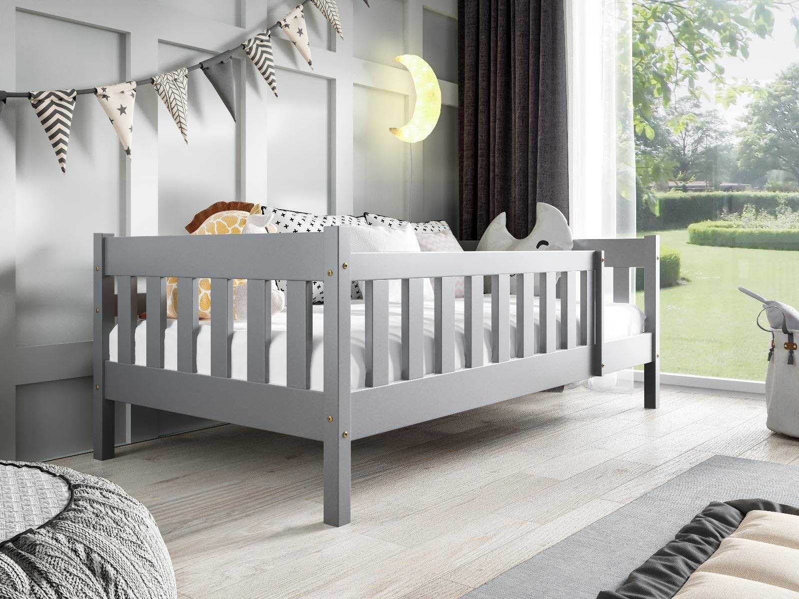 Drewniane parterowe łóżko dla dziecka POLA + materac w komplecie