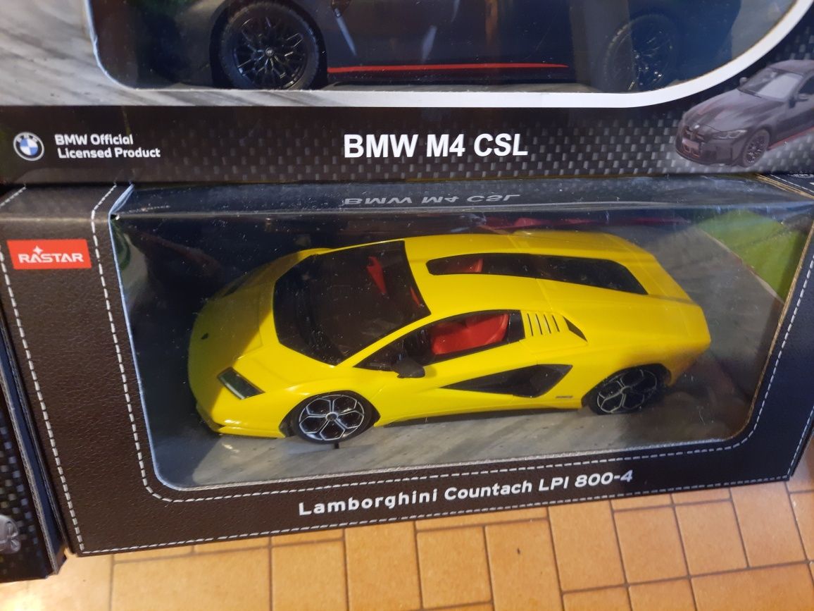 Zestaw 4dużych,zdalnie sterowanych aut: BMW,Porsche,Lamborghini;1:16