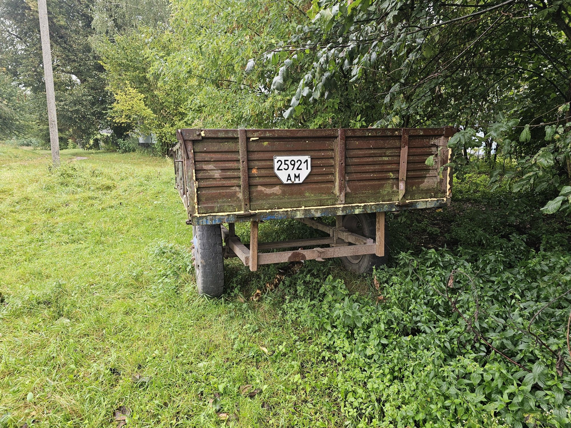 Трактор т-40ам з плугом та причепом