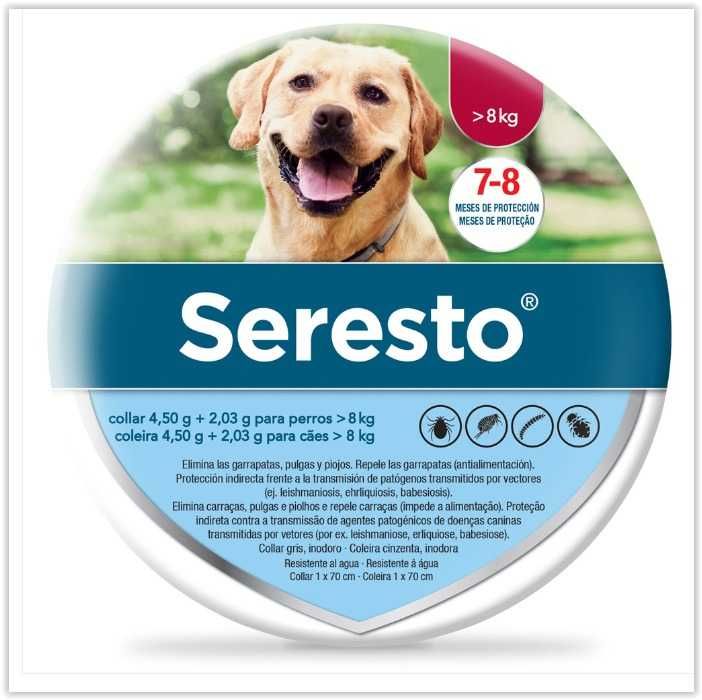 Coleira Seresto Nova selada +de 8kgs