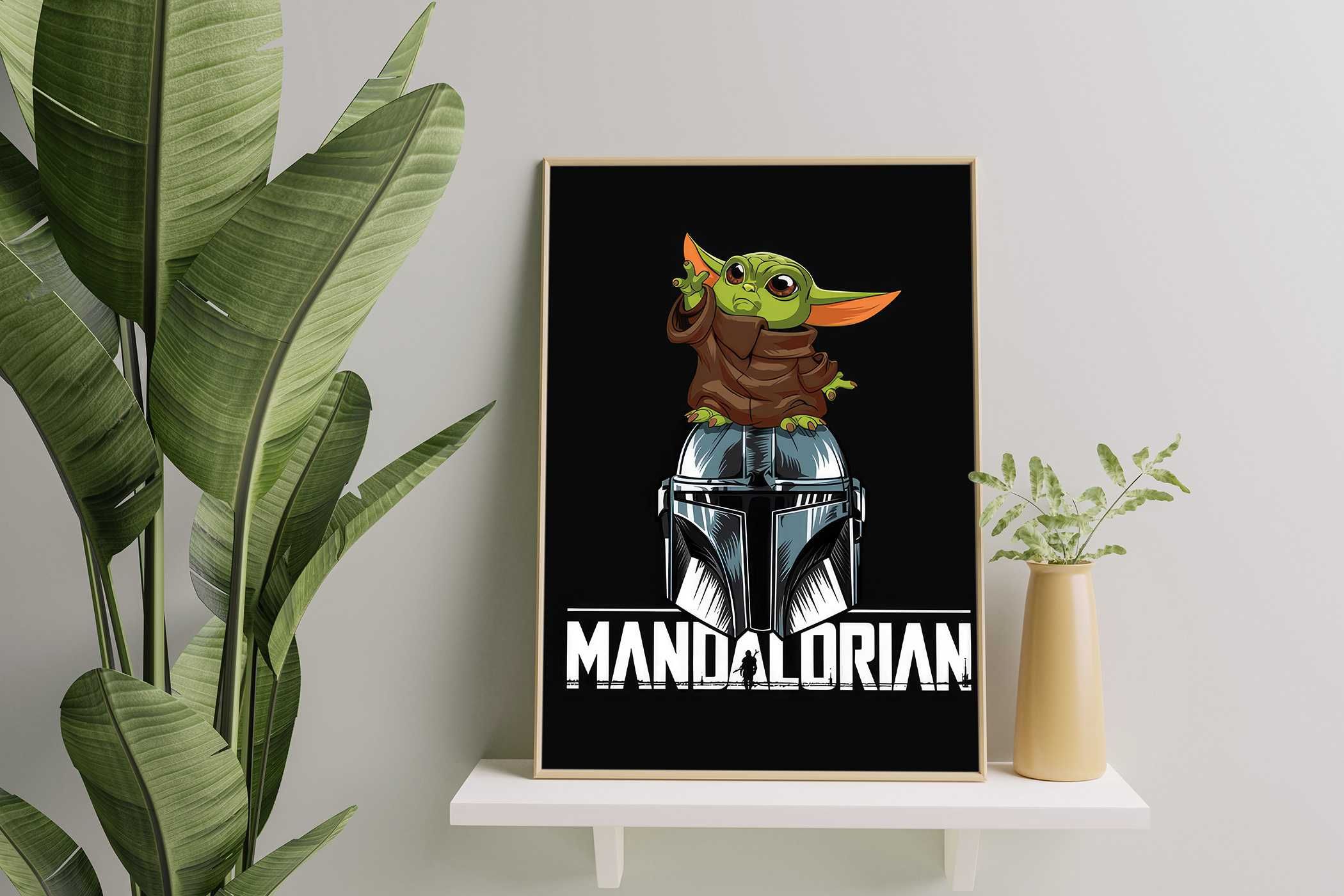 Mandalorian Baby Yoda Plakat A3 - Star Wars - trzecia sztuka GRATIS