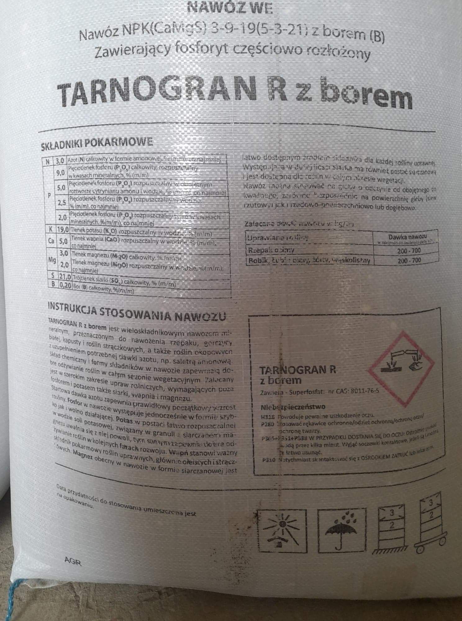 Nawóz Tarnogran R z Borem  Transport HDS do gospodarstwa