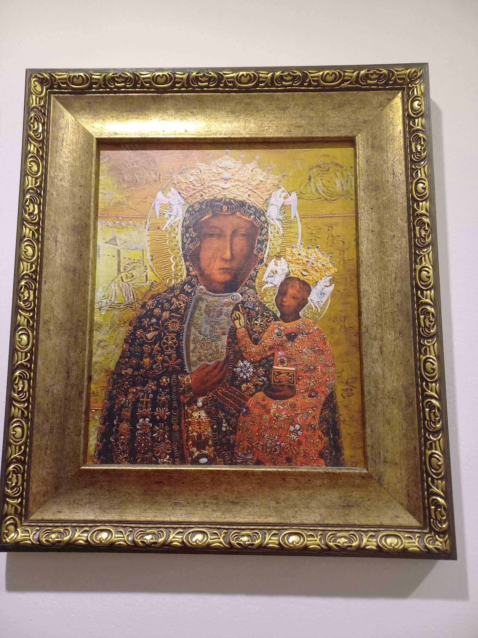 Kopia ikony Matki Bożej Częstochowskiej w rubinowej sukni