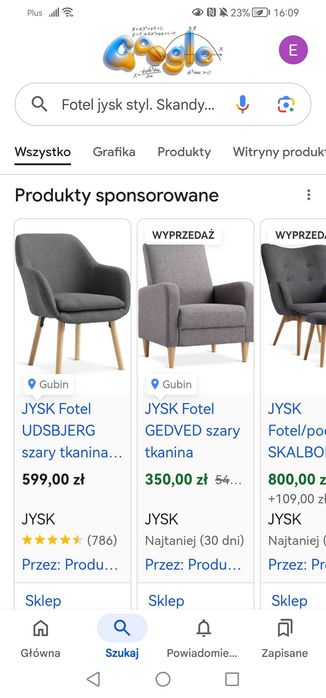 Fotel Jysk styl skandynawski