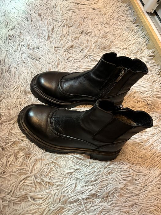 Зимові челсі чоботи шкіра натуральна