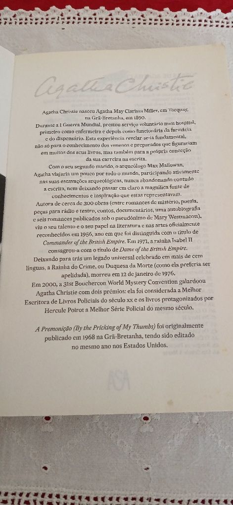 A premonição de Agatha Christie