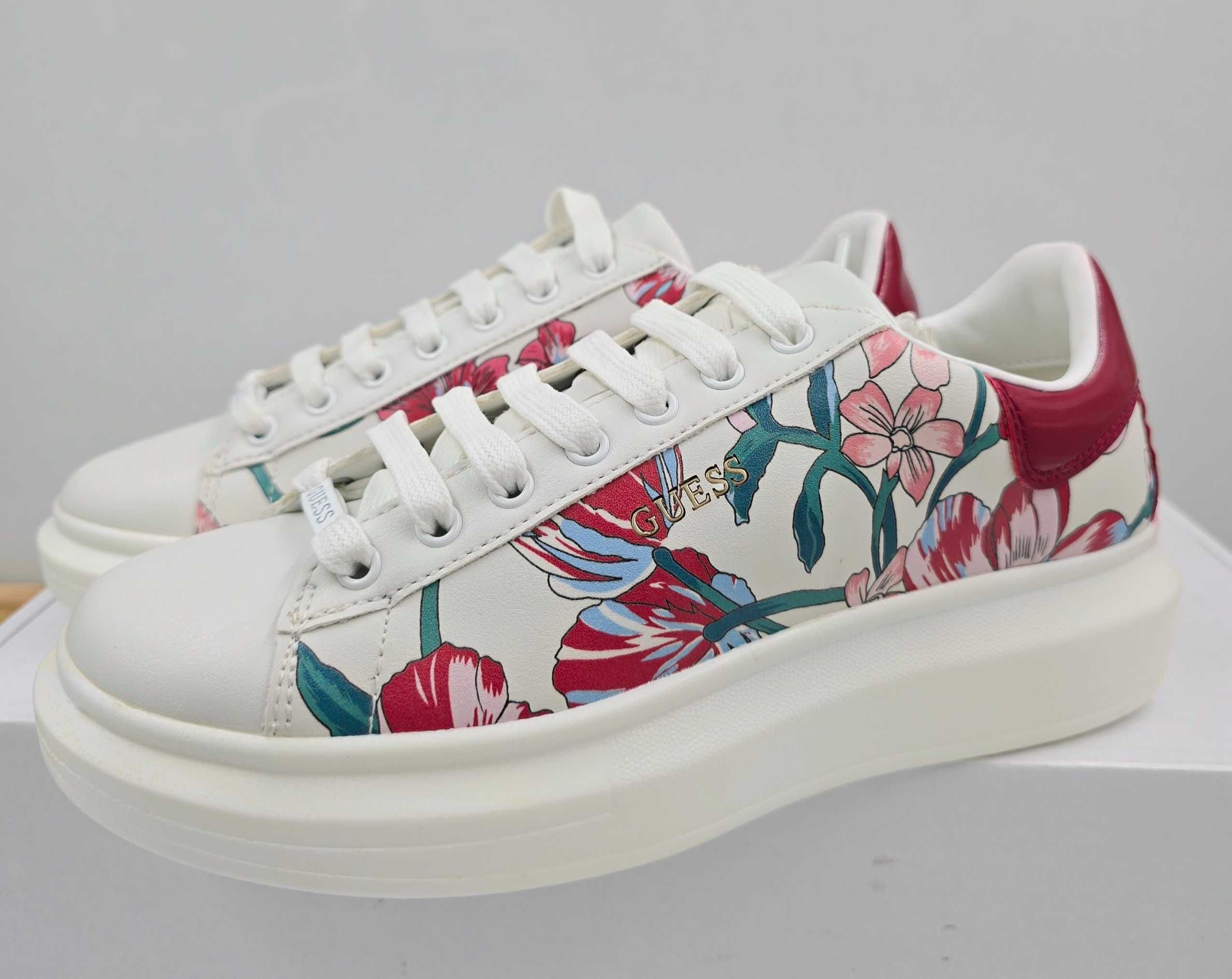 Sneakersy ze skóry kolorowe  GUESS Salerno platforma R.37 GU14SS