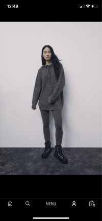 Zara sweter dzianinowy oversize bluza z kapturem M