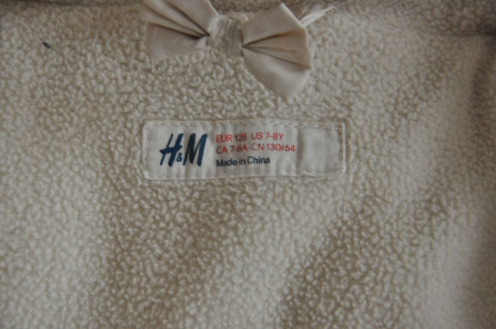 Zimowa kurtka dziewczęca 128 H&M