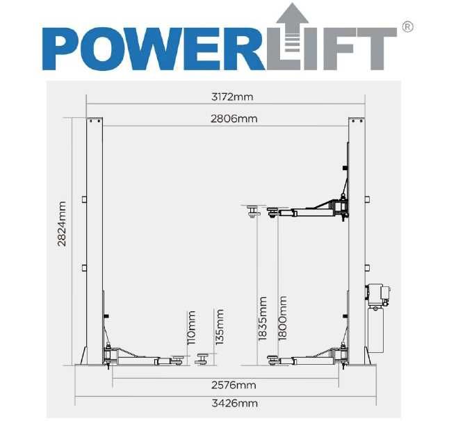 Підйомник для СТО на 4 тонни POWERLIFT в автосервіс. Гарантія якості