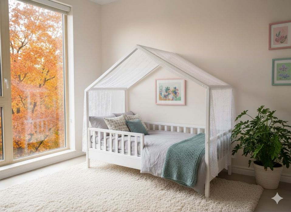 Кровать детская ліжко ліжечко с матрасом подростковая домик монтессорі