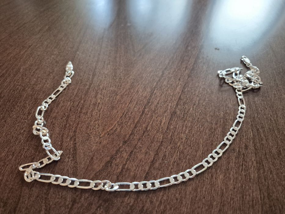 Srebrny nowy łańcuszek fiagro 60 cm