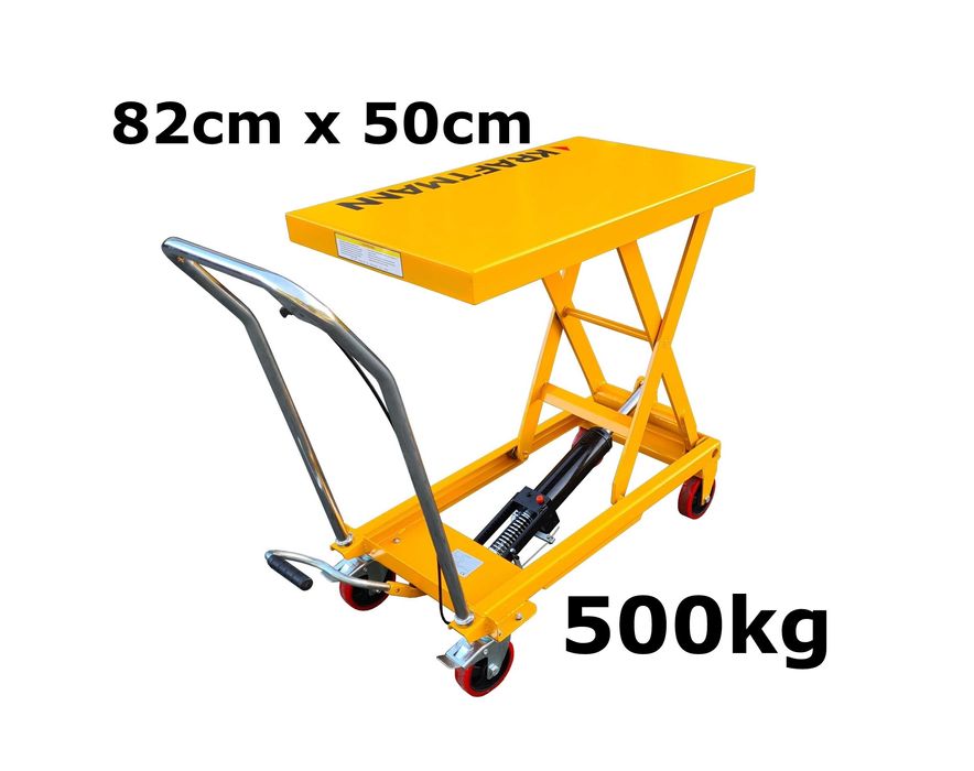 WÓZEK Nożycowy platformowy 90 PODNOŚNY STÓŁ hydrauliczny 82x50cm 500kg
