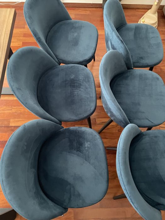 Cadeiras de veludo