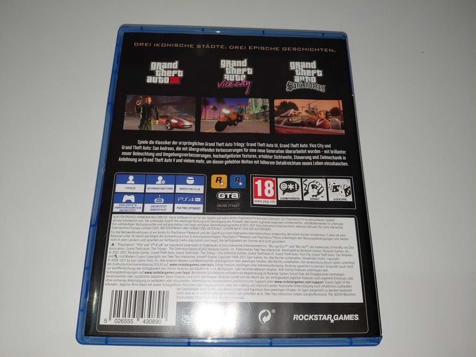 ps4 GTA GRAND THEFT AUTO TRILOGY po polsku 3 gry na płycie must have