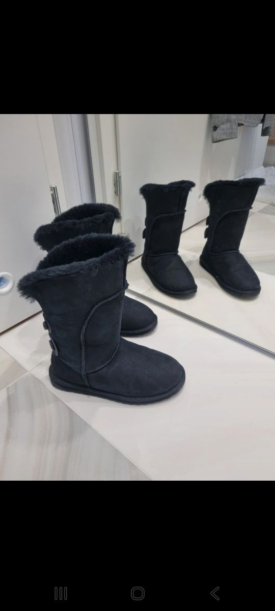 Buty EMU Australia rozmiar z metki 39 czarne śniegowce  ocieplane