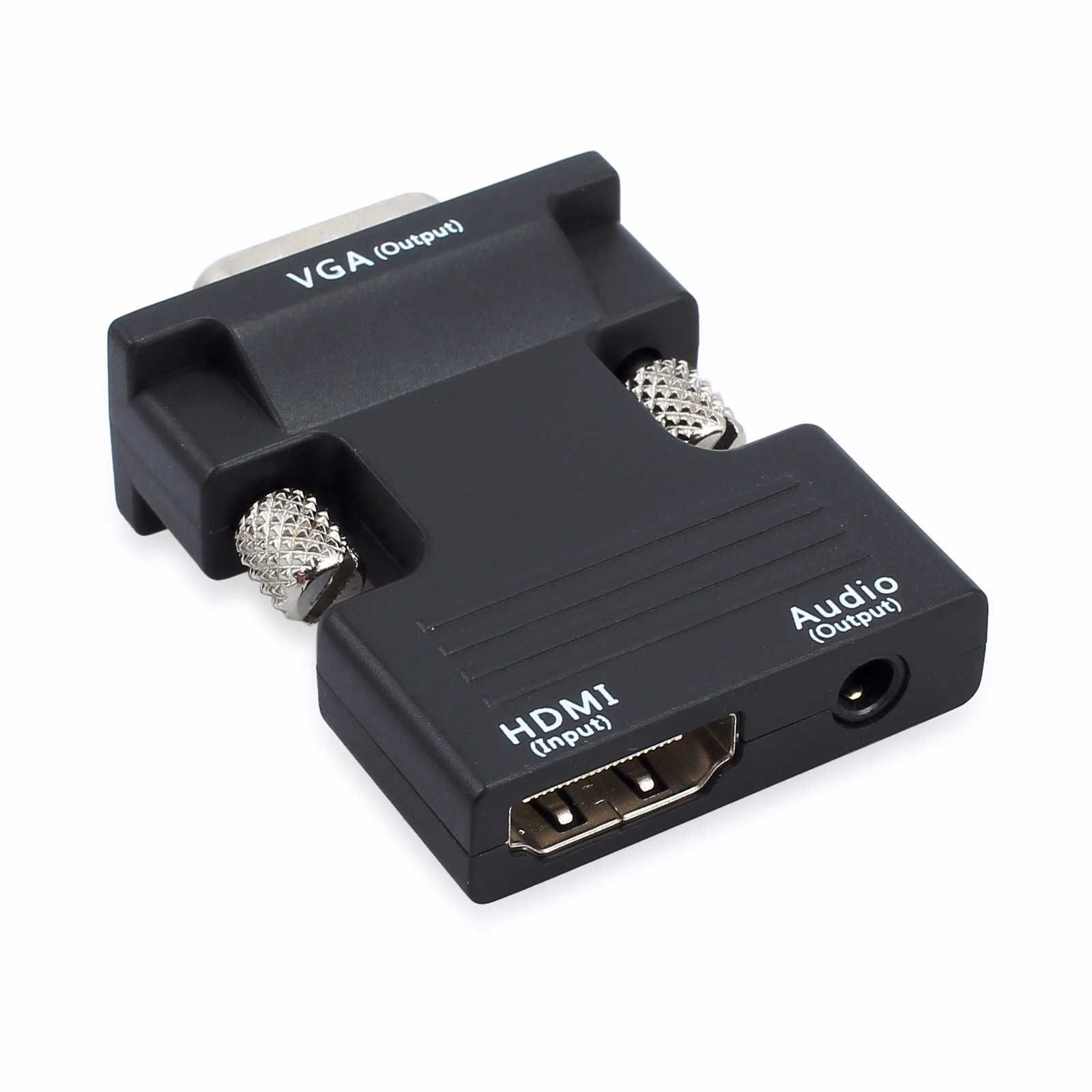 Conversor HDMI para VGA Adaptador Áudio e Vídeo Digital p/ Analógico