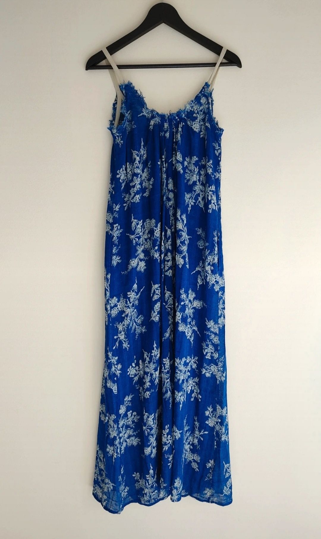 Vestido azul maxi Mango