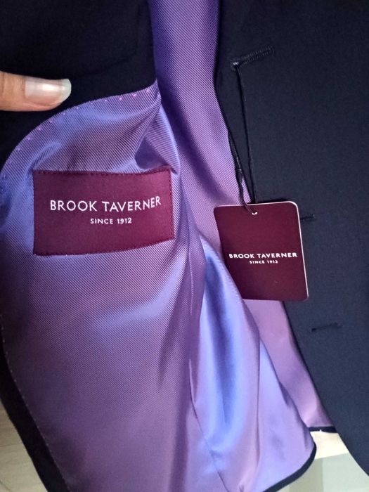 Класичний чорно синій піджак на 44-46 розмір