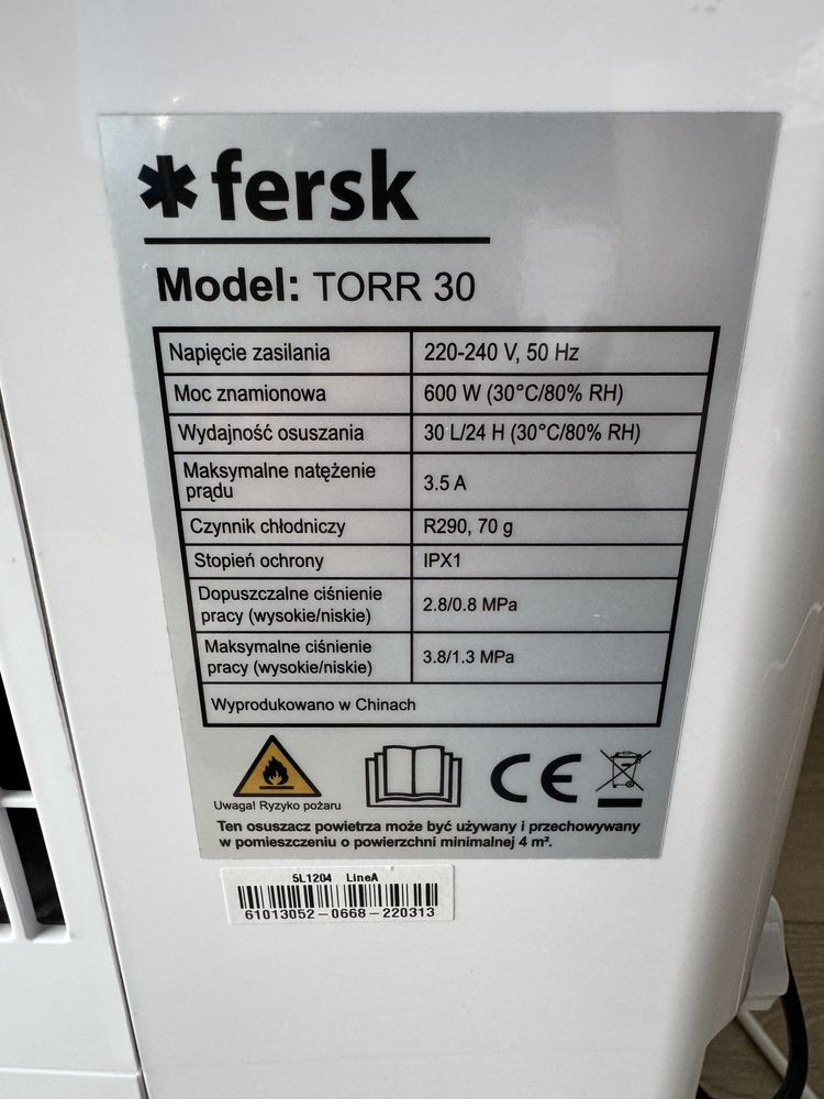Fersk Torr 30 - osuszacz powietrza.