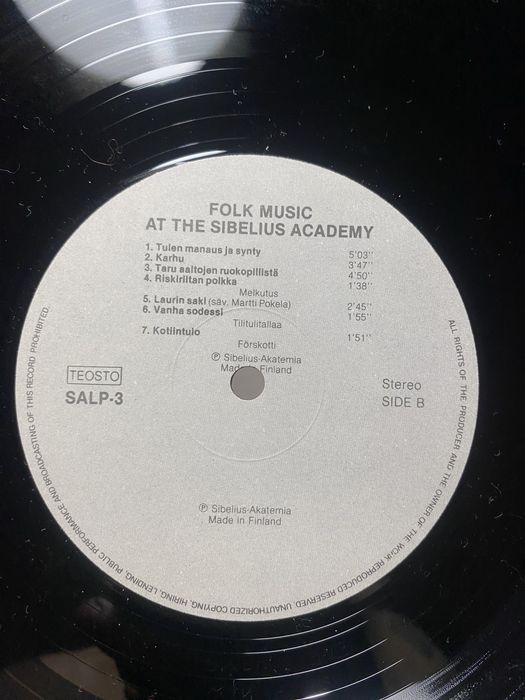 Various - Folk Music At The Sibelius Academy