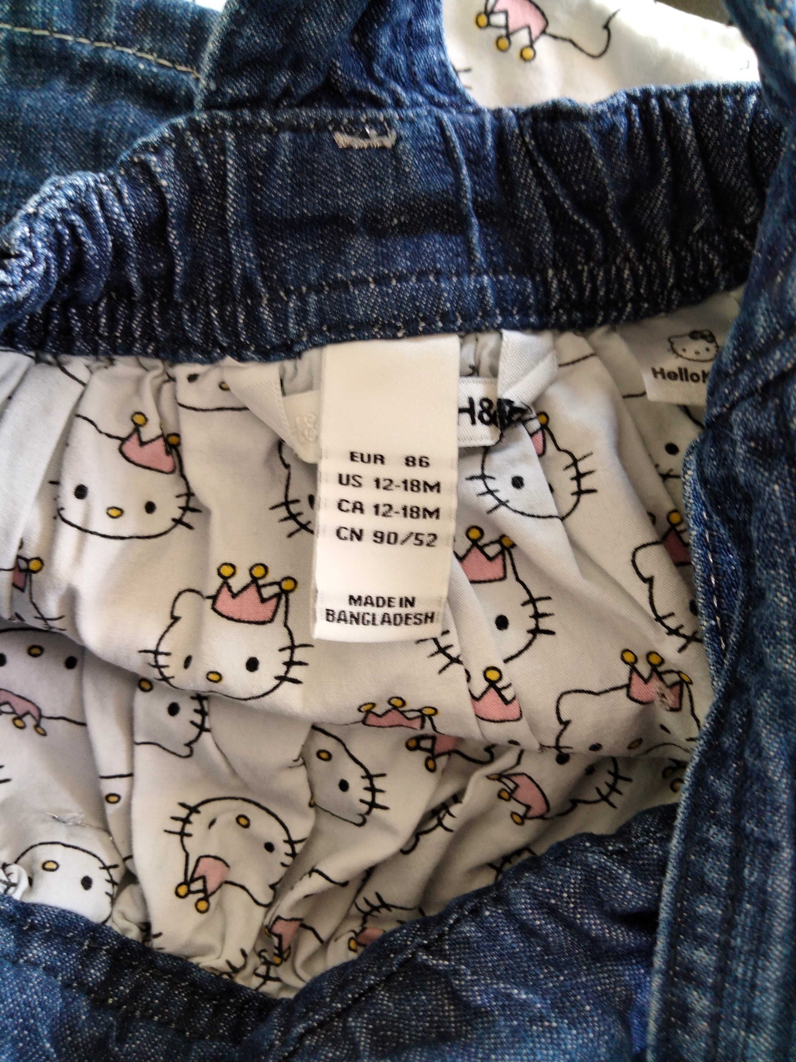 Sukienka jeansowa H&M rozm. 86 Hello Kitty stan idealny