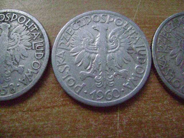 Starocie z PRL - Stare monety 2 zł = Zestaw 3 sztuki z czasów PRL