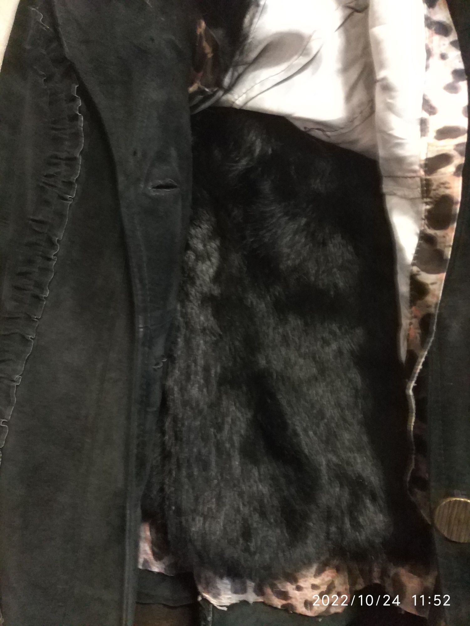 Куртка  замшевая натуральная с меховой подкладкой  кролик