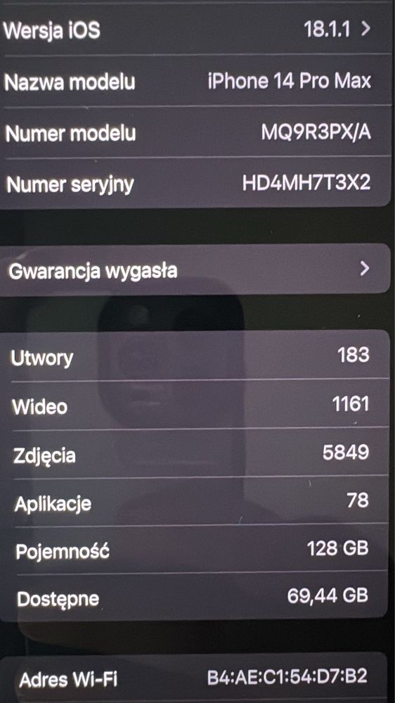 iPhone 14 pro max 128